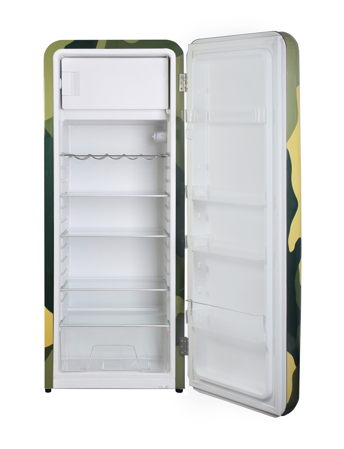 Gastro-Cool - Vintage Industries - Retro Kühlschrank Havanna in Schwarz - VIRC330 - Voranseite offen