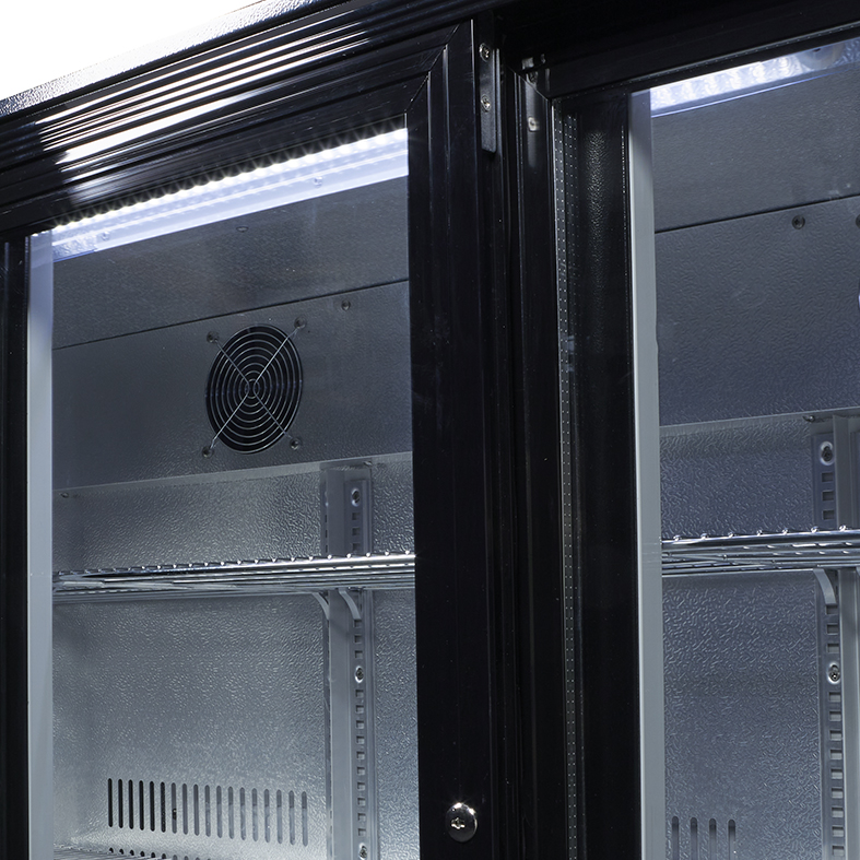 Gastro-Cool - Thekenkühlschrank für Bar - Getränkekühlschrank - Flügeltür - niedrig - schwarz - GCUC300 - LED