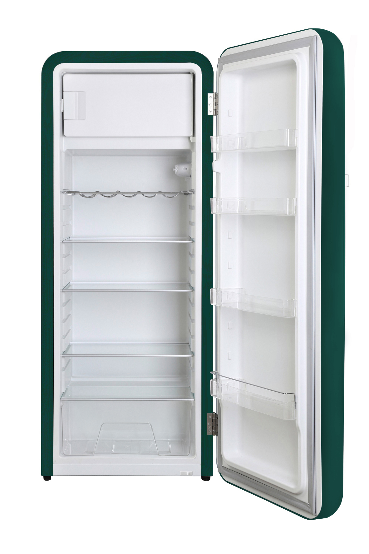 Gastro-Cool - Retro Kühlschrank Classic Racing-Green - Sonderedition - Voransicht offen