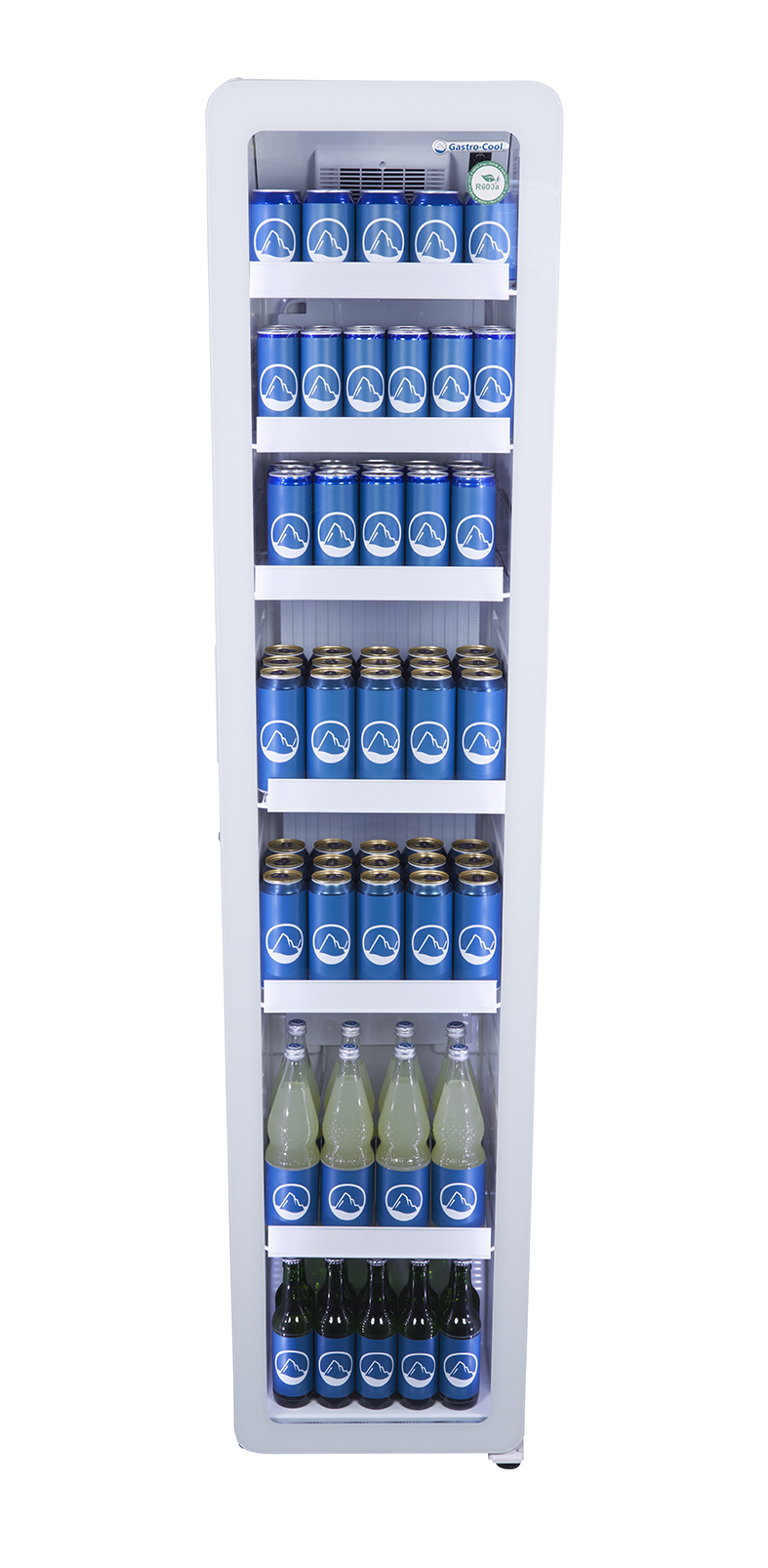 Flaschenkühlschrank - schmal - abgerundet - weiss - LED - GCGD175