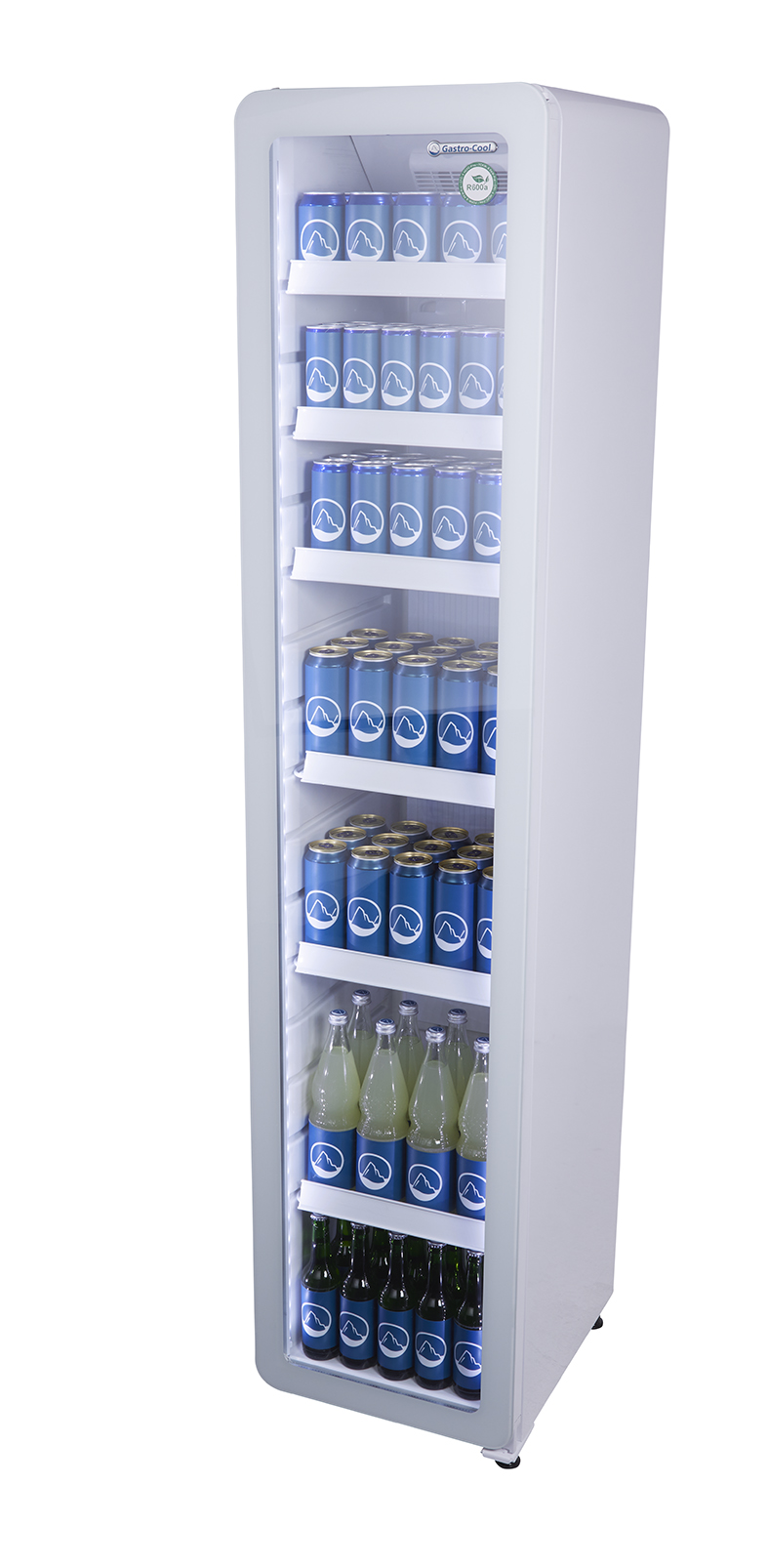 Flaschenkühlschrank - schmal - abgerundet - weiss - LED - GCGD175